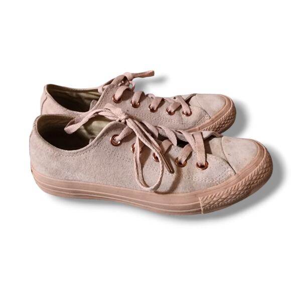 Converse All Star Blush Suede Low Top Chuck Taylor Sneakers - Picture 1 of 4